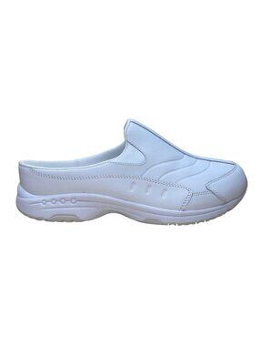 Easy Spirit Women’s White Leather Tourguide Slip-On Mules Shoes Size 11M